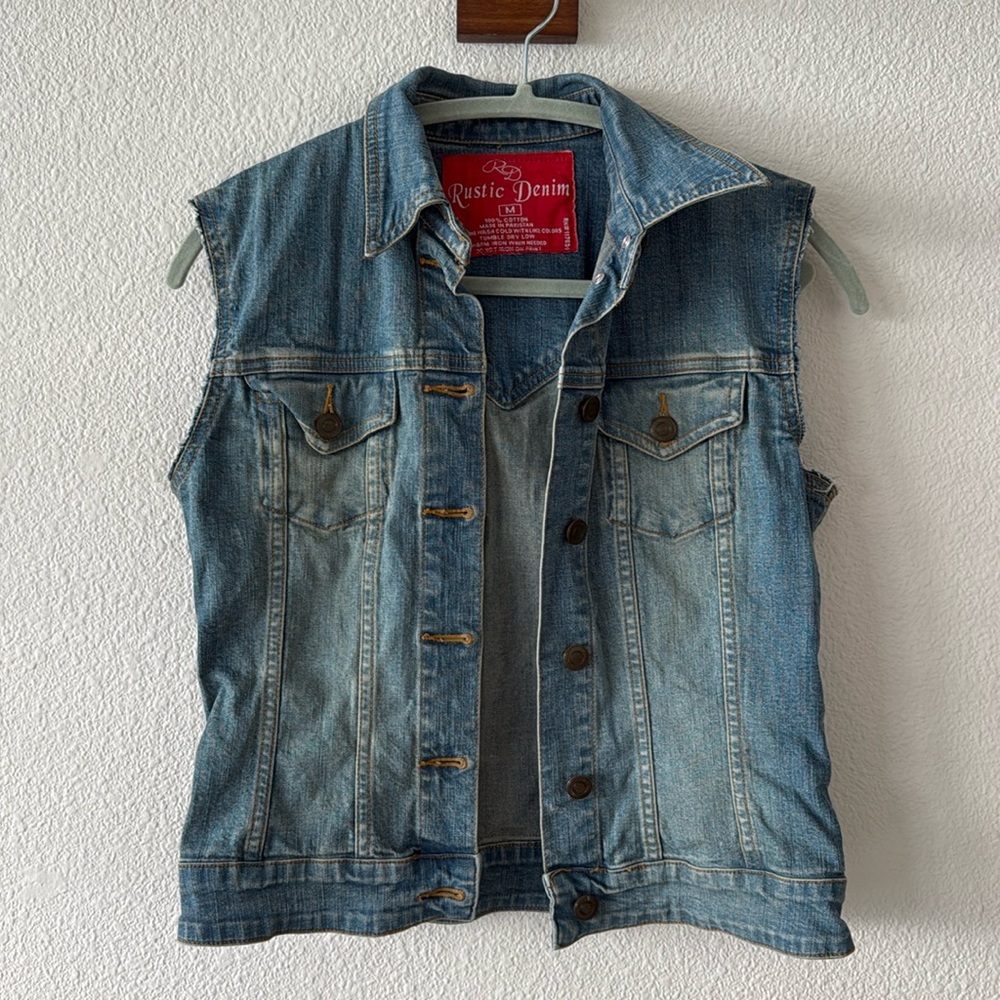 Rustic Denim Jean Vest | Size M